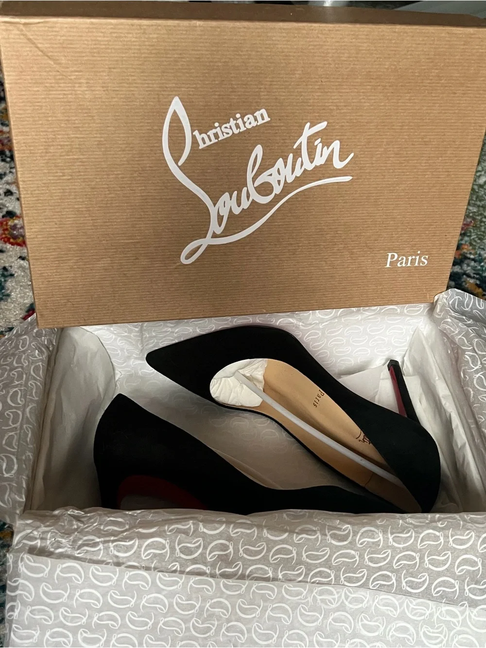 Christian Louboutin Black Kate Suede Pointed-Toe Pumps- Never Worn